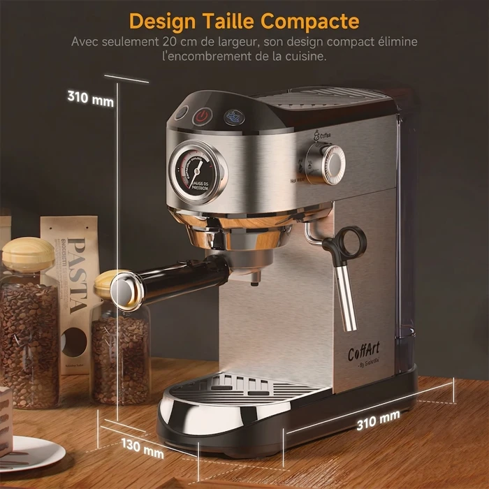 Machine à café BioloMix 20 bar Dimensions